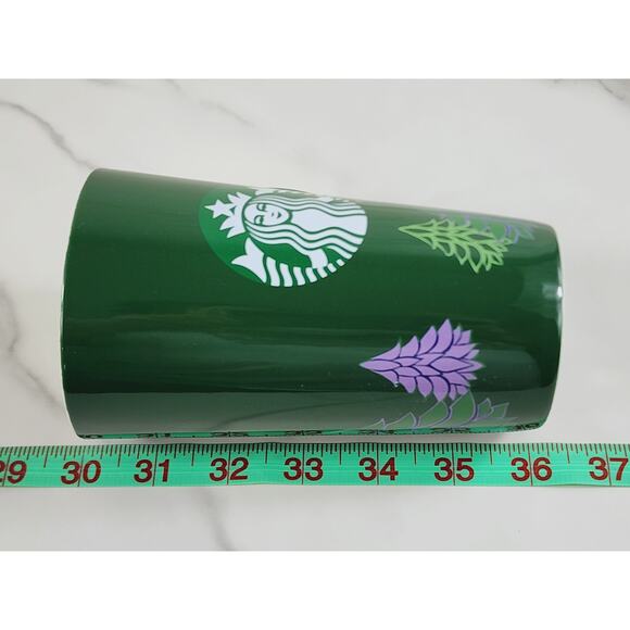 Starbucks Tall Coffee Mug Mermaid Logo 16oz Holiday 2020 Green Tree 6" Christmas - Picture 13 of 13